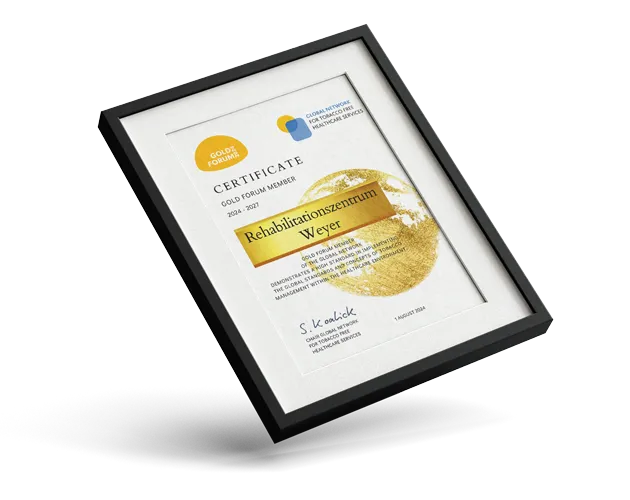 Gold-Tabakfrei-Zertifikat Reha-Zentrum Weyer
